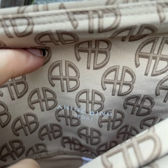 Anine Bing Blake Biker Short in Camel Monogram Print New With Tags!